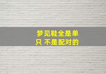 梦见鞋全是单只 不是配对的